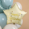 18'' / 45 см Звезда, Happy Birthday, Кремовый, Сатин