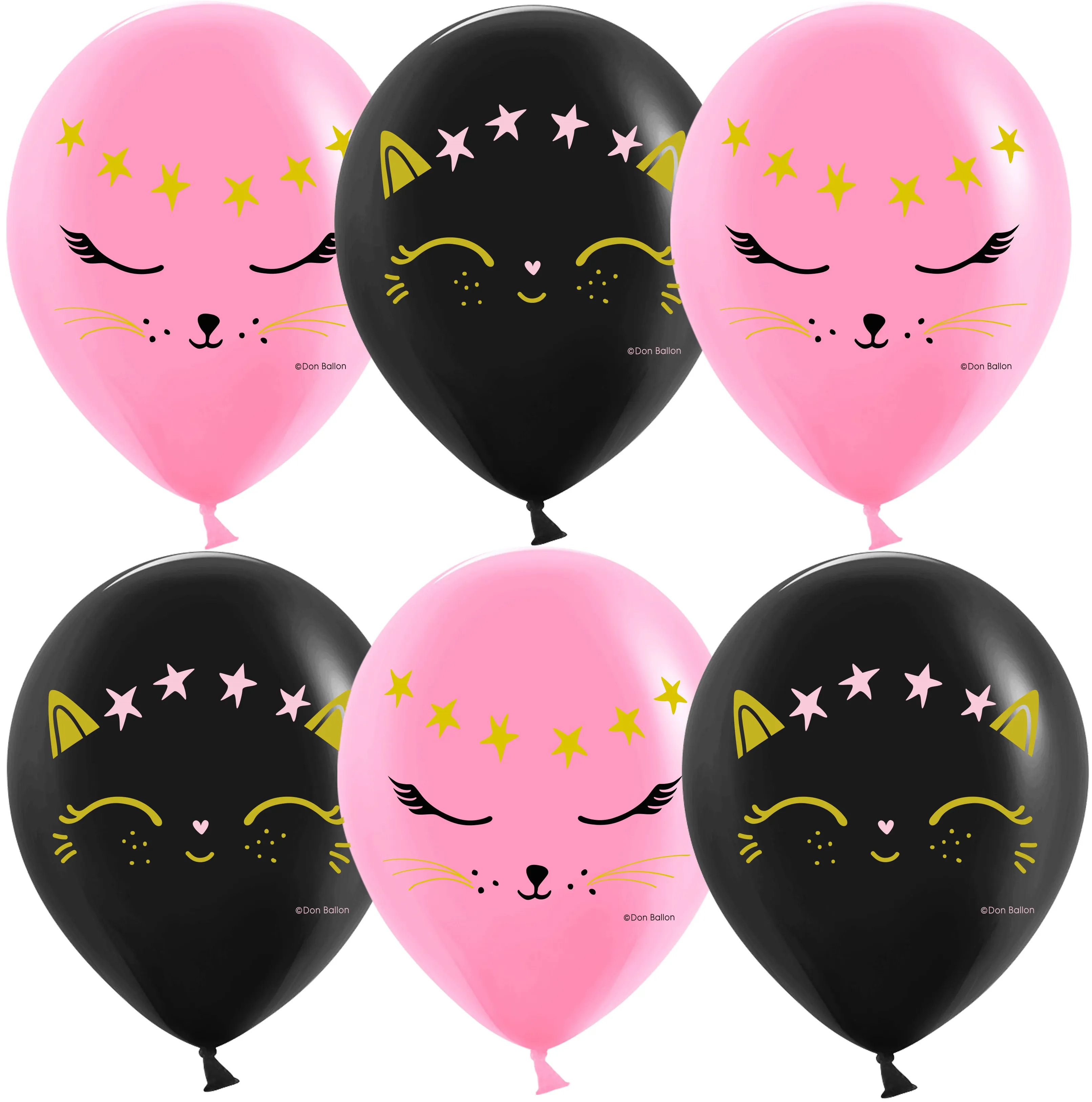 ≈ 12'' / 30 см, Шар с рисунком, Волшебная киса, Ассорти, Пастель